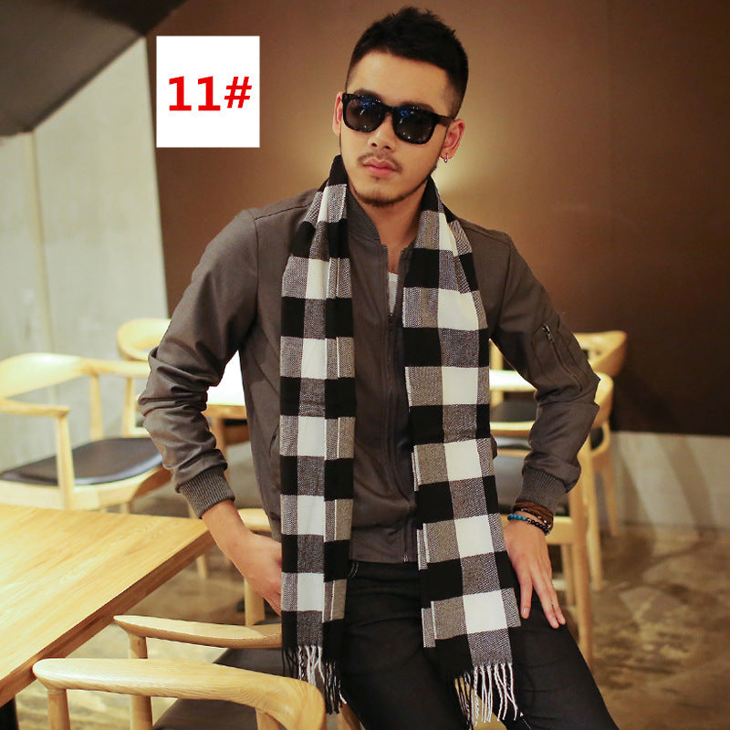Men’s Fashion Casual Warm Plaid Scarf - 11 Style
