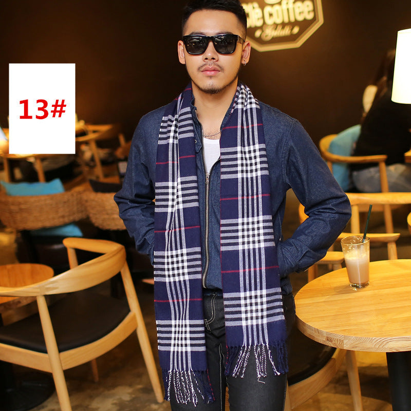 Men’s Fashion Casual Warm Plaid Scarf - 13 Style