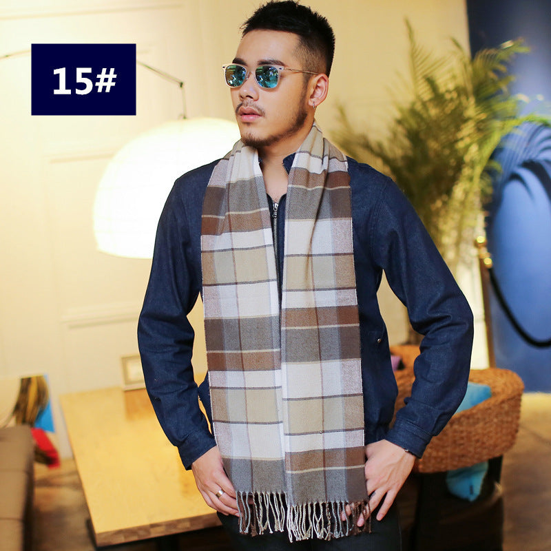 Men’s Fashion Casual Warm Plaid Scarf - 15 Style