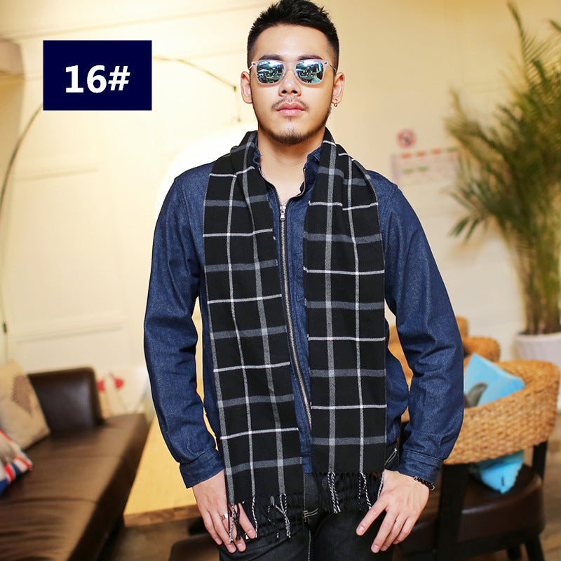 Men’s Fashion Casual Warm Plaid Scarf - 16 Style