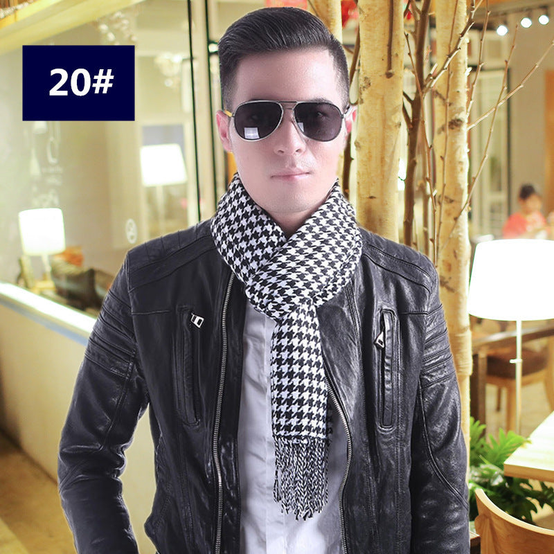 Men’s Fashion Casual Warm Plaid Scarf - 20Style