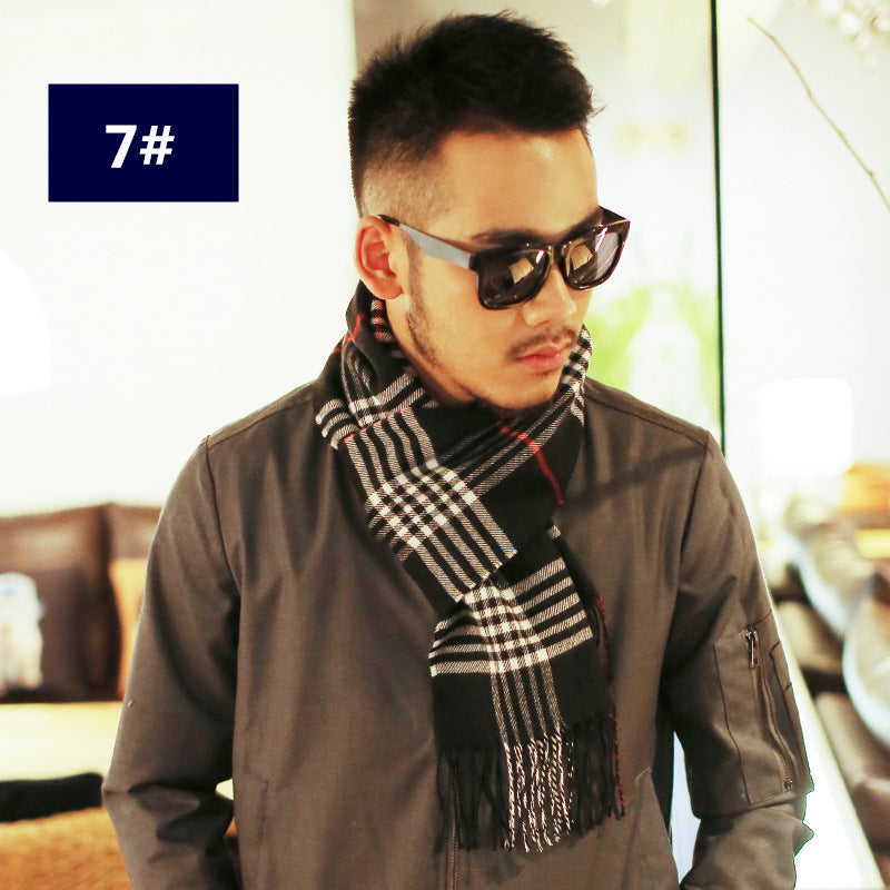 Men’s Fashion Casual Warm Plaid Scarf - 7 Style