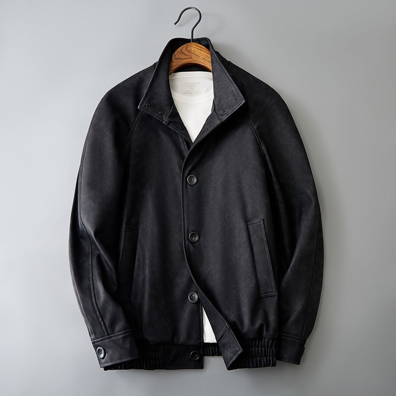 Casual Korean Retro Two-tone Men’s Coat - Black / M