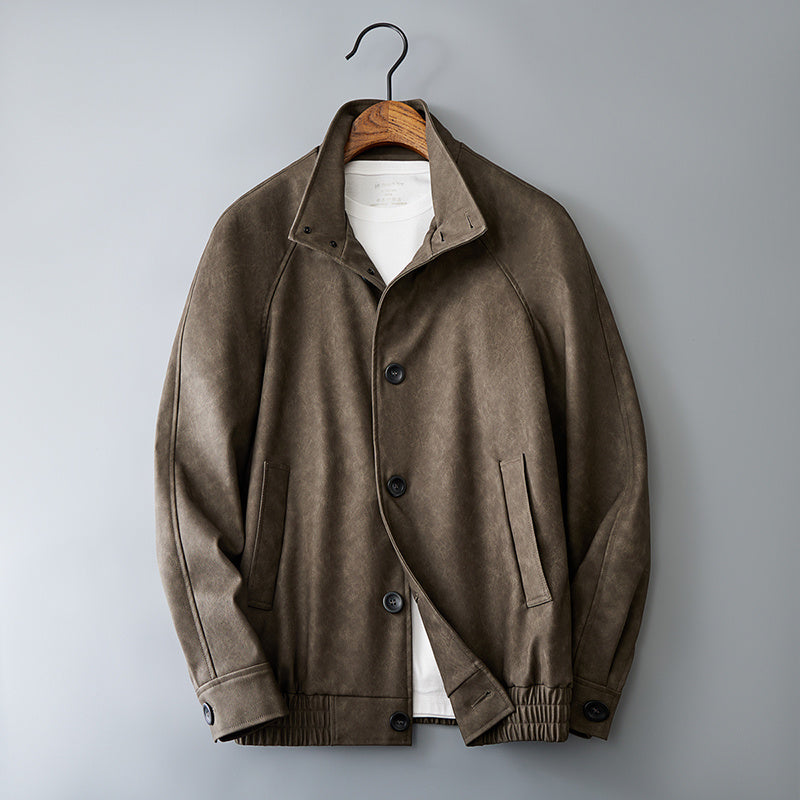 Casual Korean Retro Two-tone Men’s Coat - Light Coffee / M