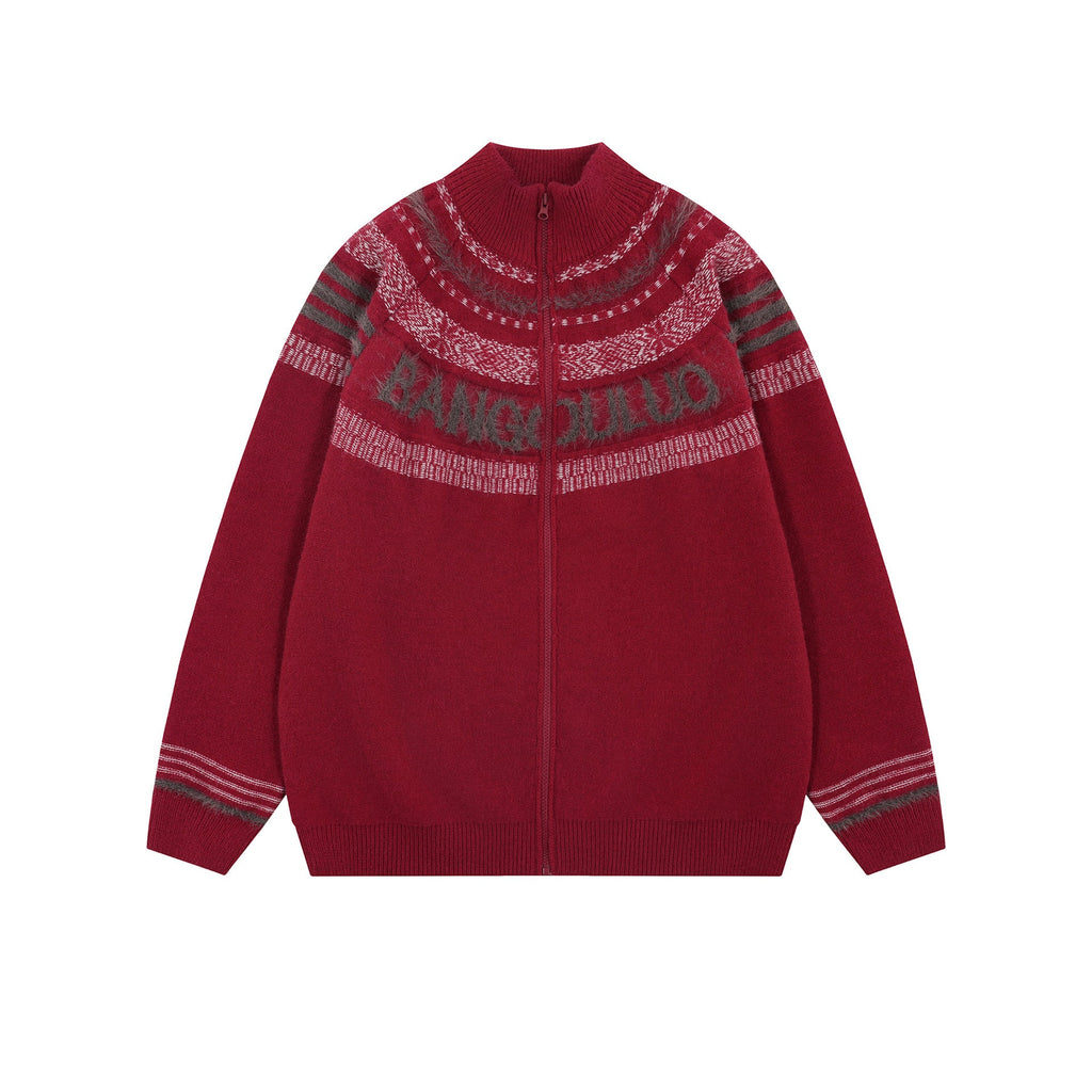Casual Lazy Knitwear Coat Men’s Fashion - Red / S
