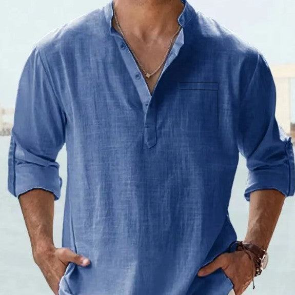 Casual Men’s Loose Fitting Shirt With Long Sleeves