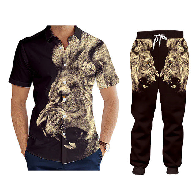 Casual Men’s Tracksuit Hoodie Pants D Printing