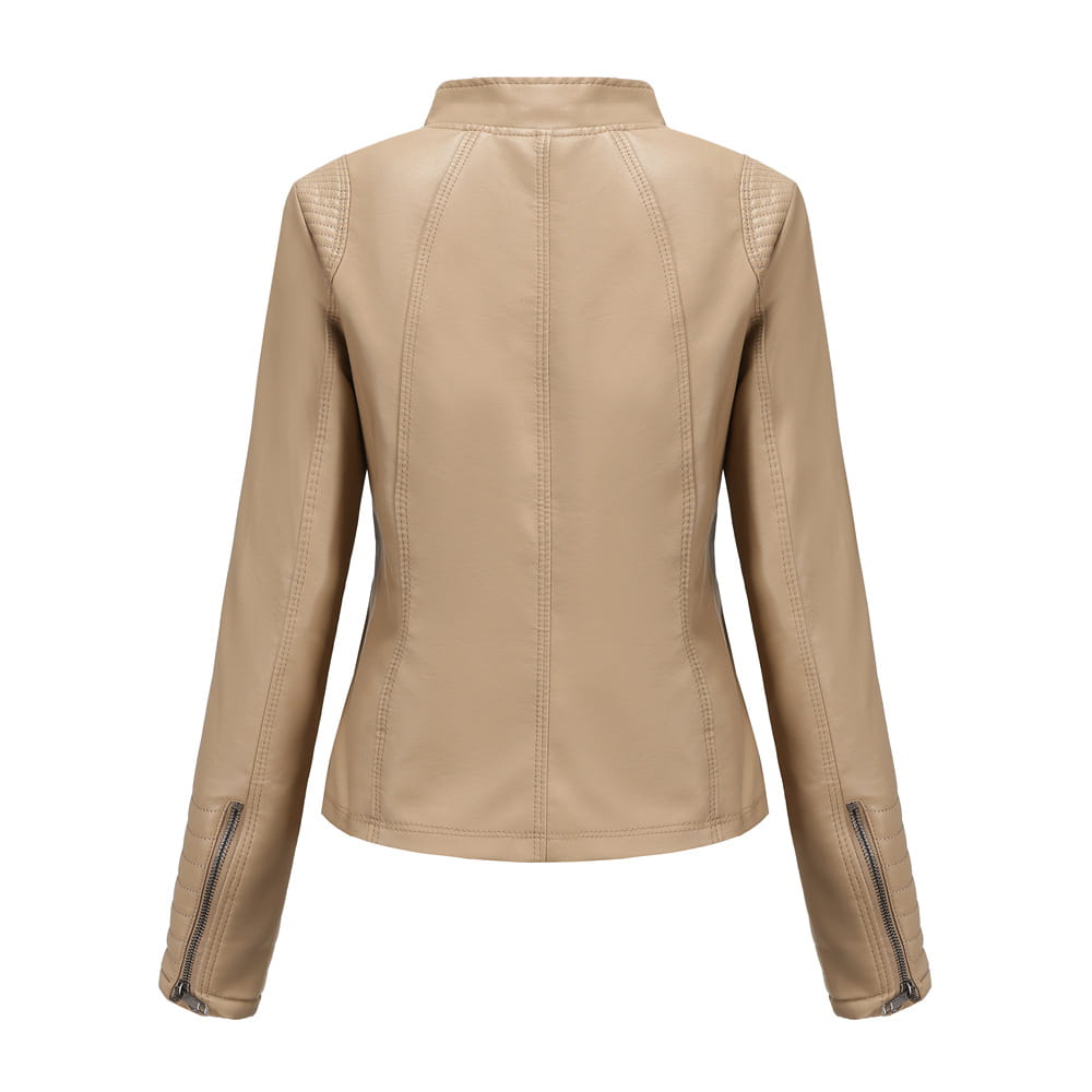 Women’s Leather Thin Motorcycle Clothing Short Chic Women’s Jacket