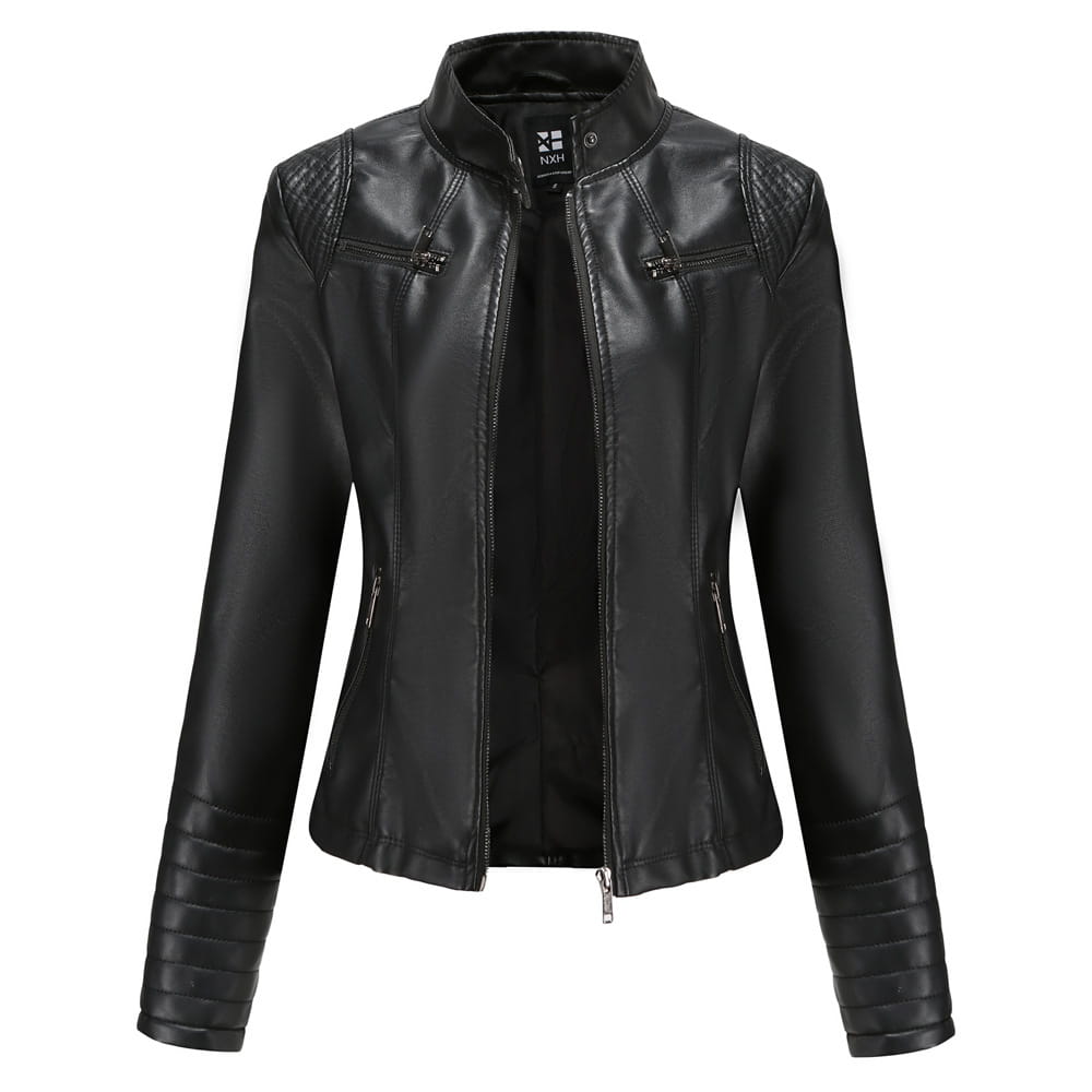 Women’s Leather Thin Motorcycle Clothing Short Chic Women’s Jacket