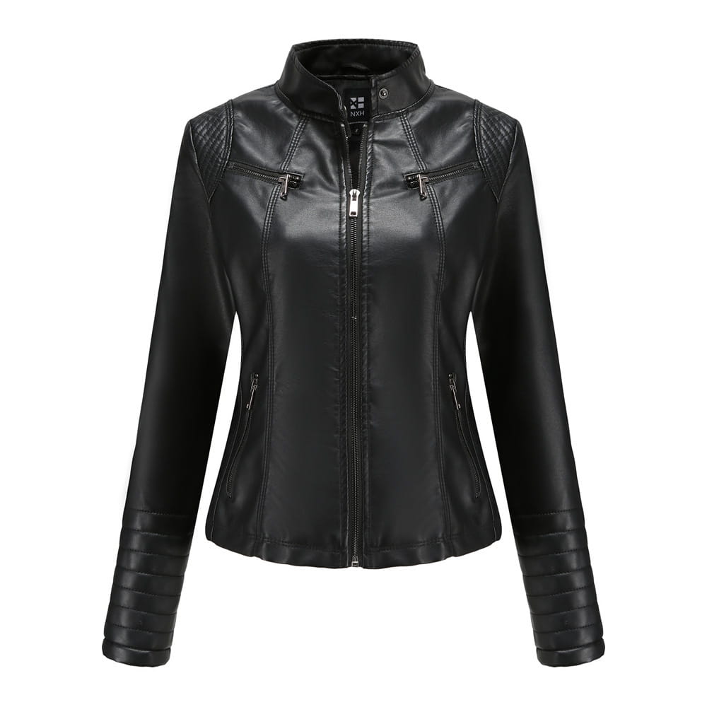 Women’s Leather Thin Motorcycle Clothing Short Chic Women’s Jacket