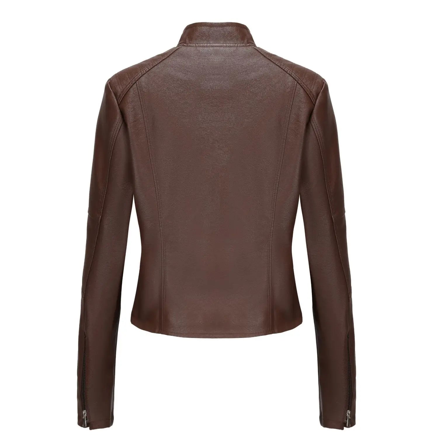 Women’s Short Slim-fit Leather Coat