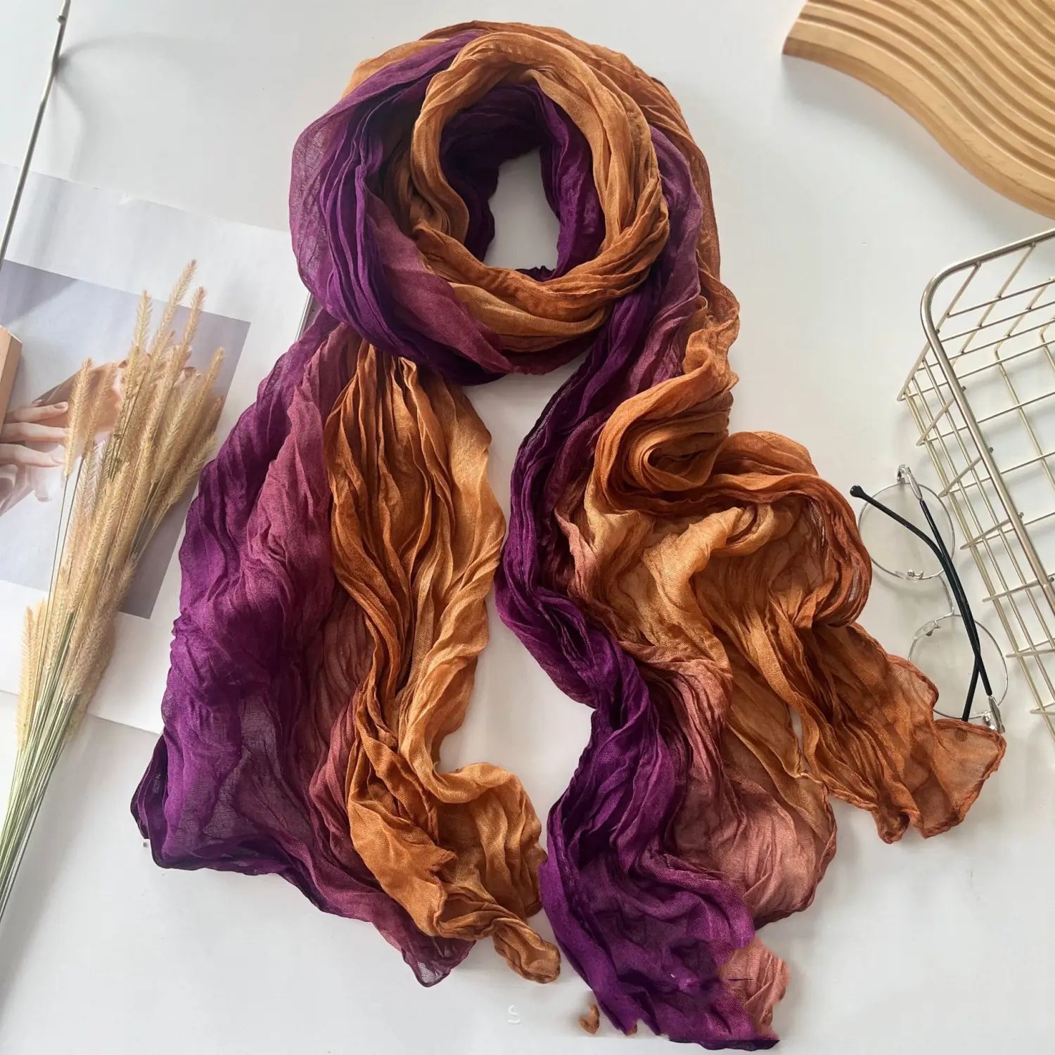 Men’s And Women’s Color Matching Autumn And Winter Cotton And Linen Feel Long Strip
