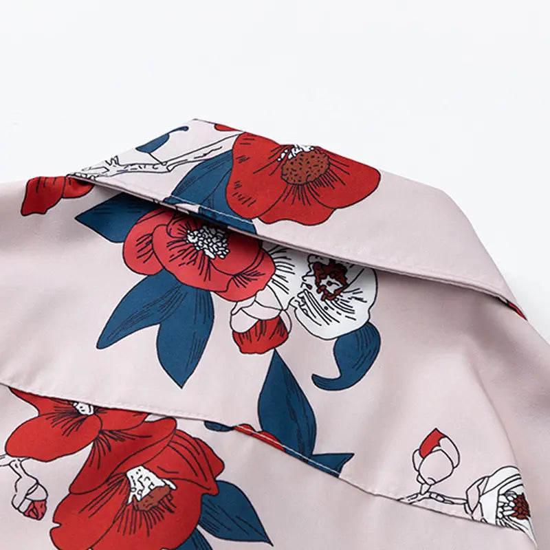 Hong Kong Style Flower Shirt Men’s Seaside Vacation
