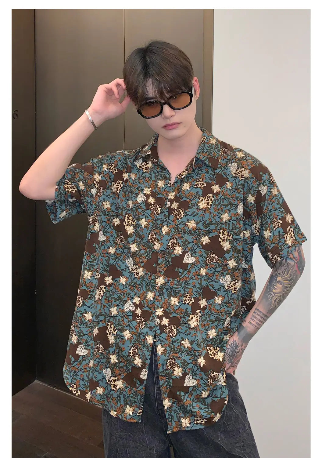 Men’s Shirt Loose Long Sleeve Lapel Shirt