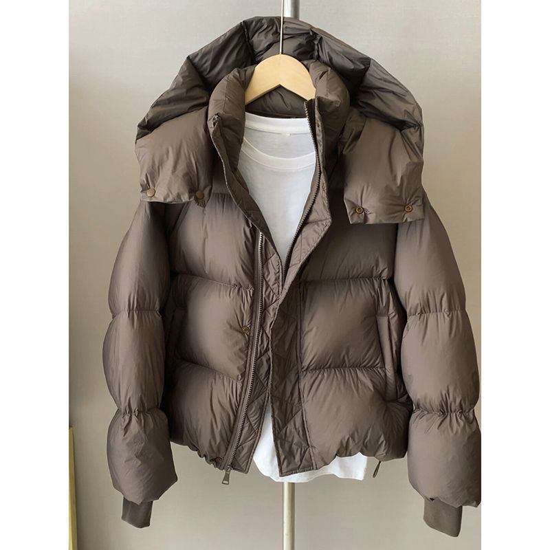 Thick Loose Down Cotton-padded Jacket - Brown / S
