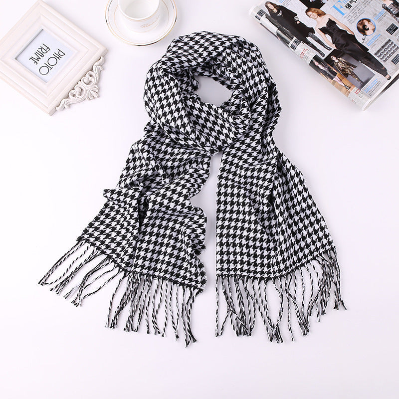 Men’s Fashion English Plaid Faux Cashmere Scarf