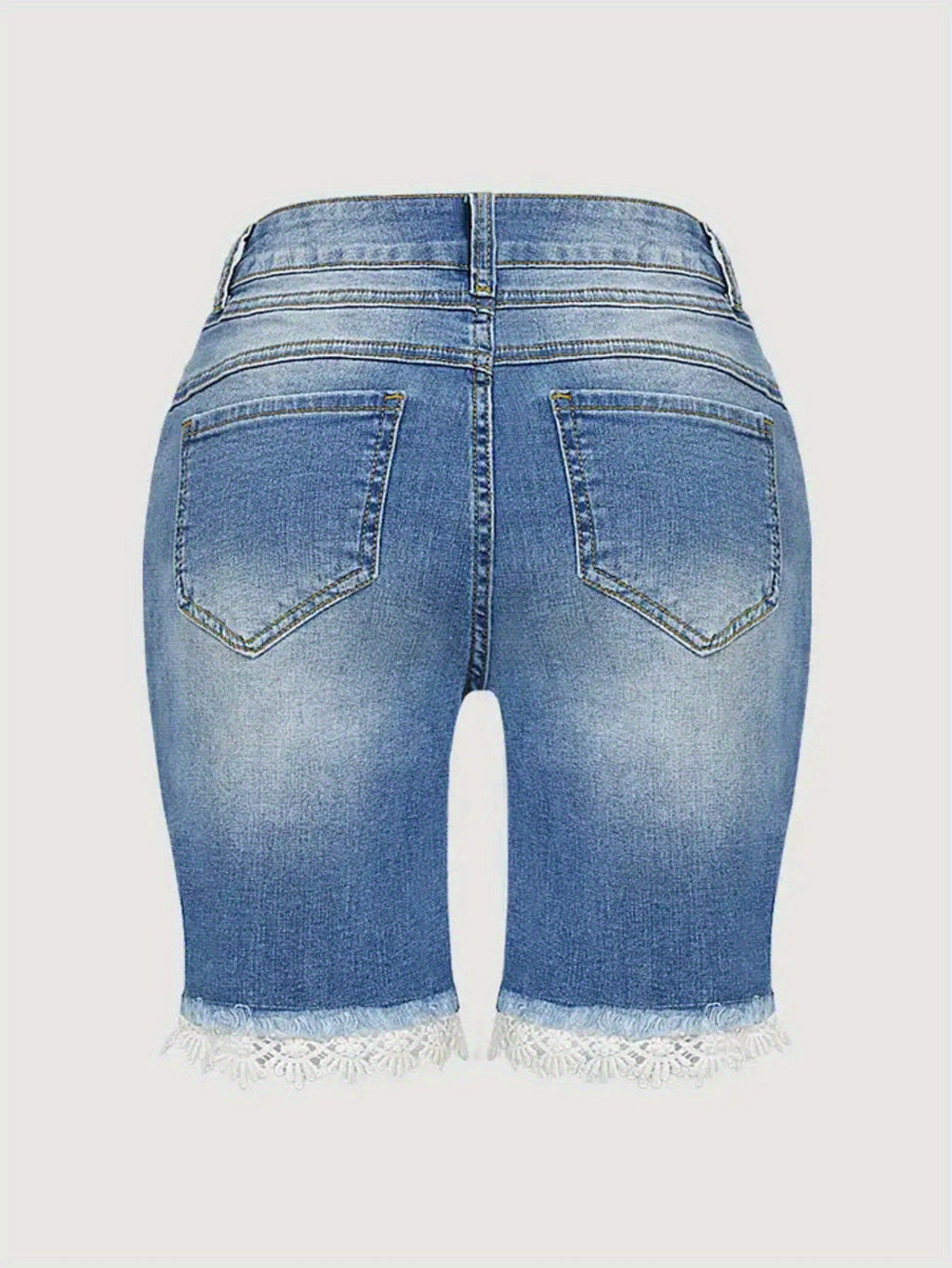 Chic Light Blue High-waisted Plus Size Denim Shorts