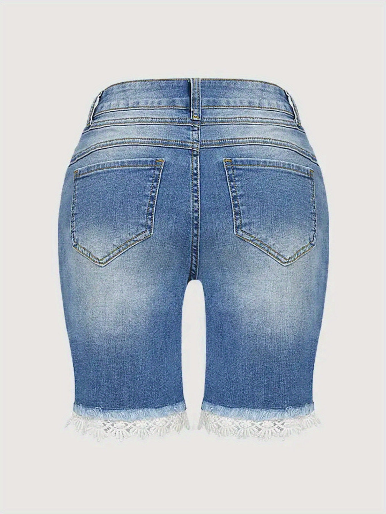 Chic Light Blue High-waisted Plus Size Denim Shorts