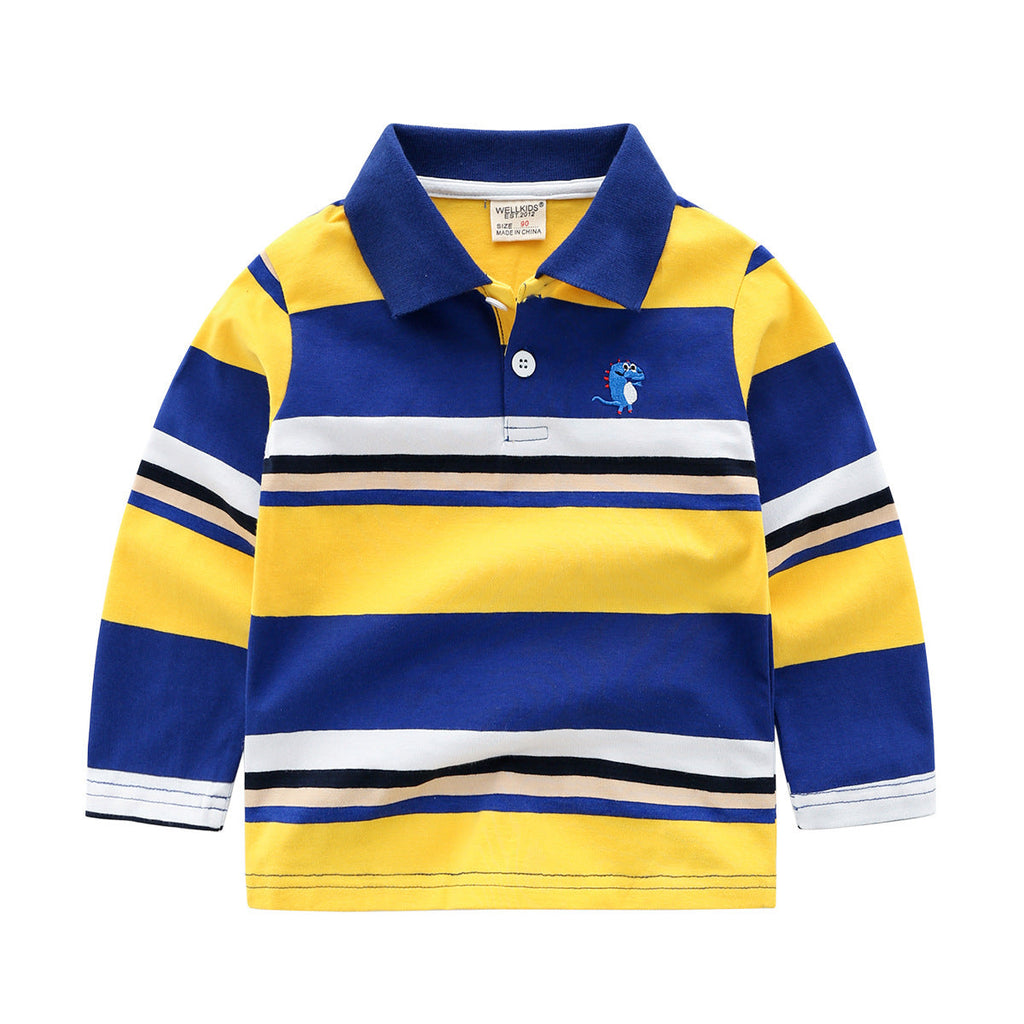 Boys striped long sleeve T-shirt - Blue / 110