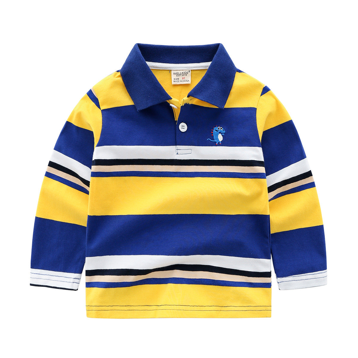 Boys striped long sleeve T-shirt - Blue / 110