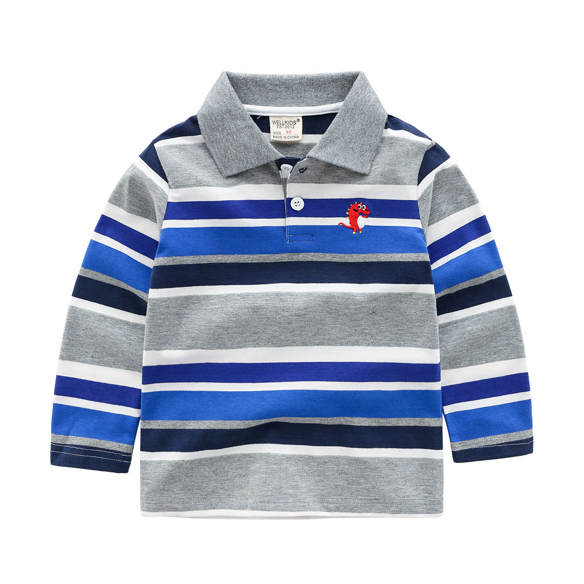 Boys striped long sleeve T-shirt - Grey / 100