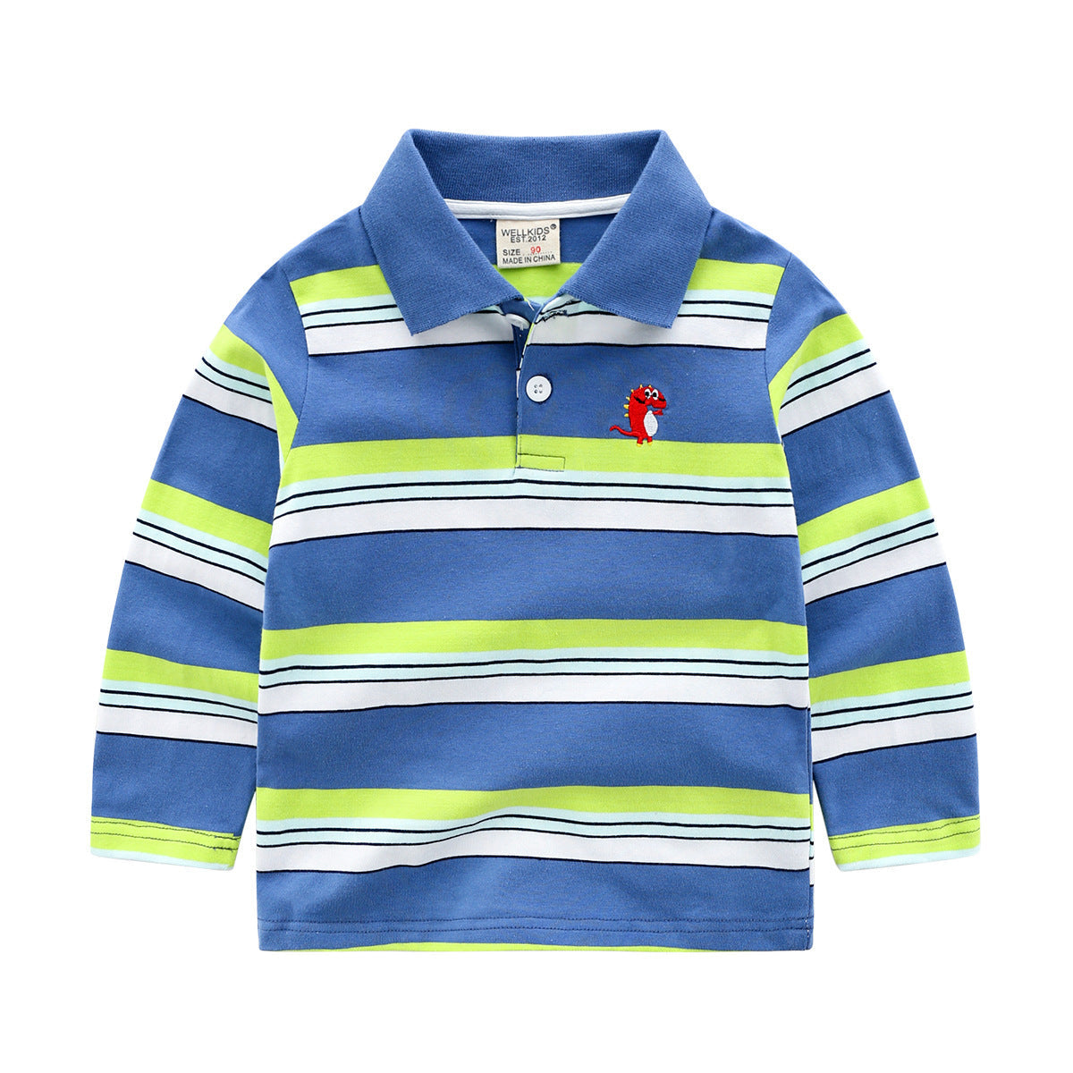 Boys striped long sleeve T-shirt - Light blue / 90