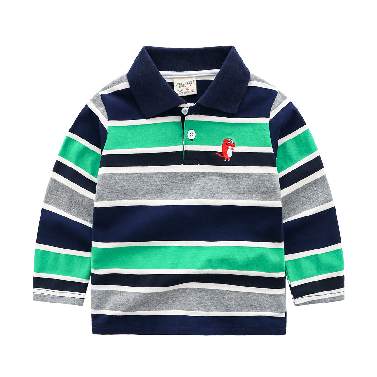 Boys striped long sleeve T-shirt - Navy / 120