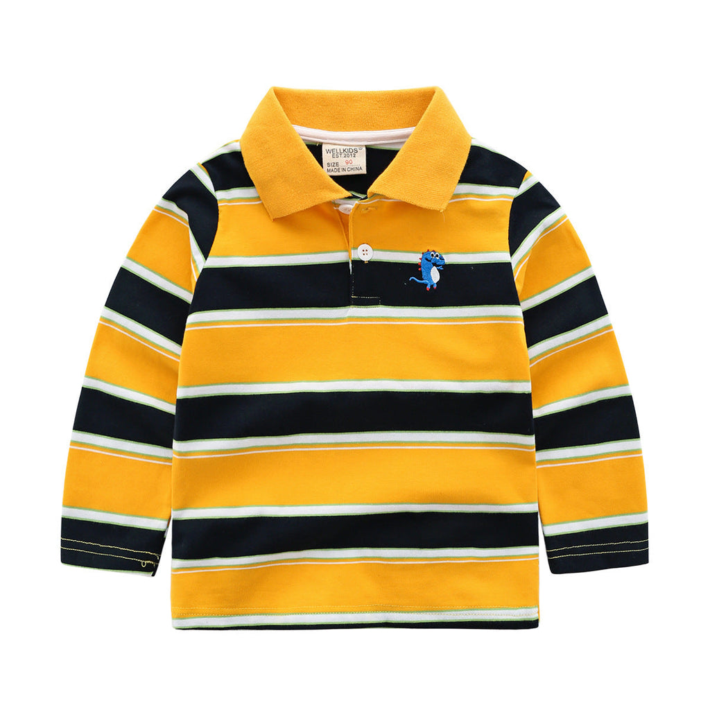 Boys striped long sleeve T-shirt - Yellow / 100