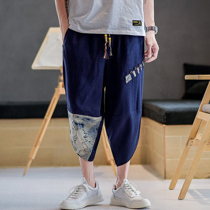 Cotton And Linen T-shirt Short-sleeved Trend Tang Suit Cardigan Han Suit Loose Large Size