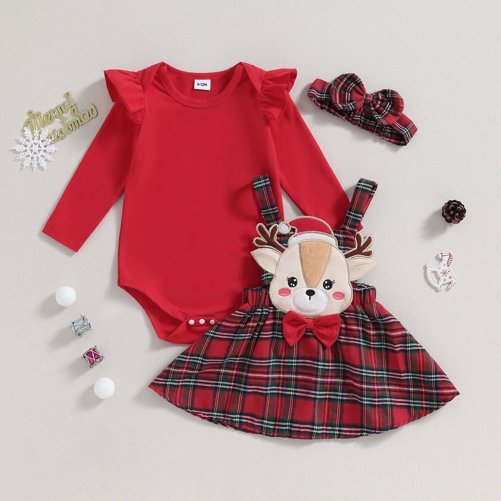 Christmas Newborn Baby Girl Clothing - Red / 0to3