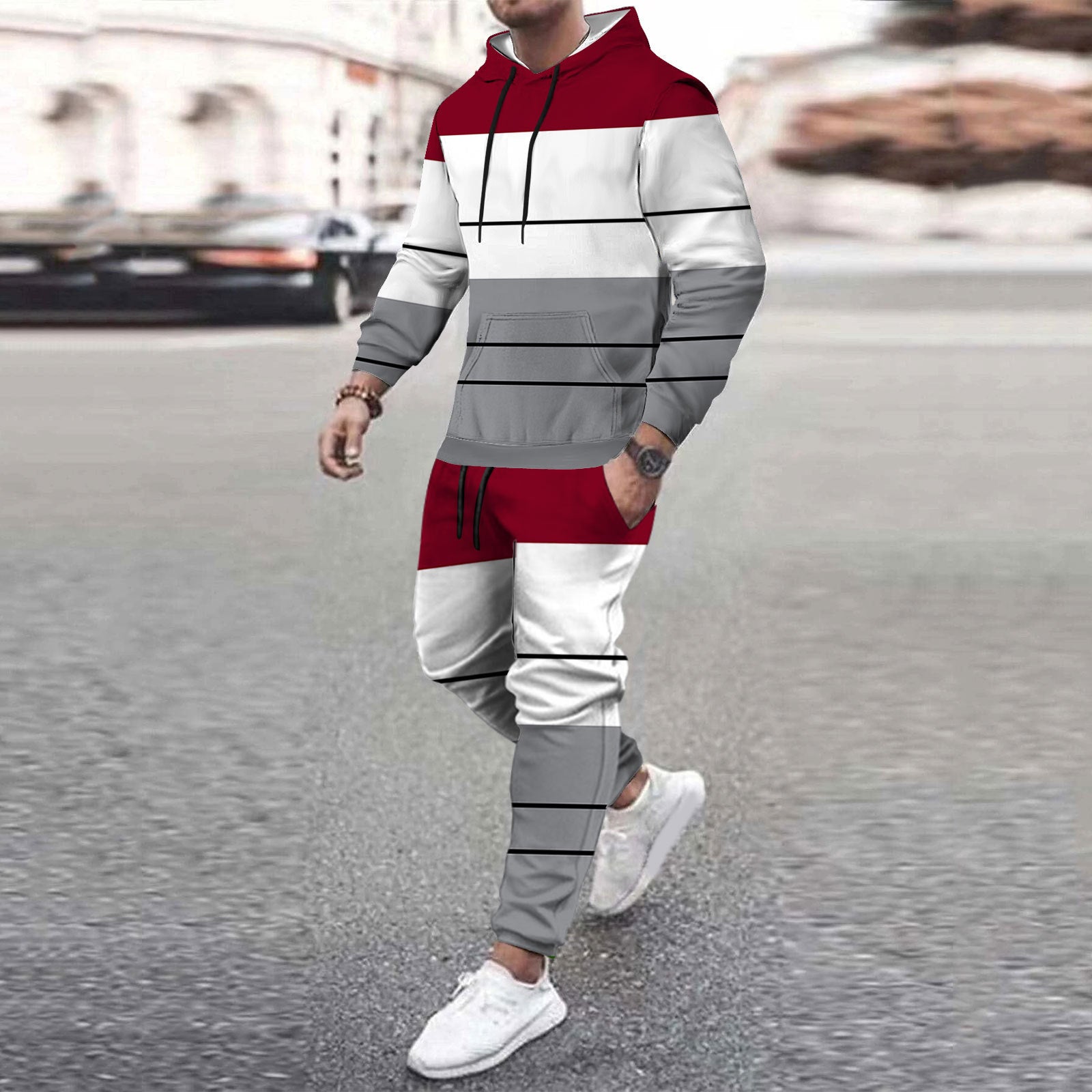 Men’s Casual Loose-fitting Hoodie Sweater - Picture Color 1 3 / M