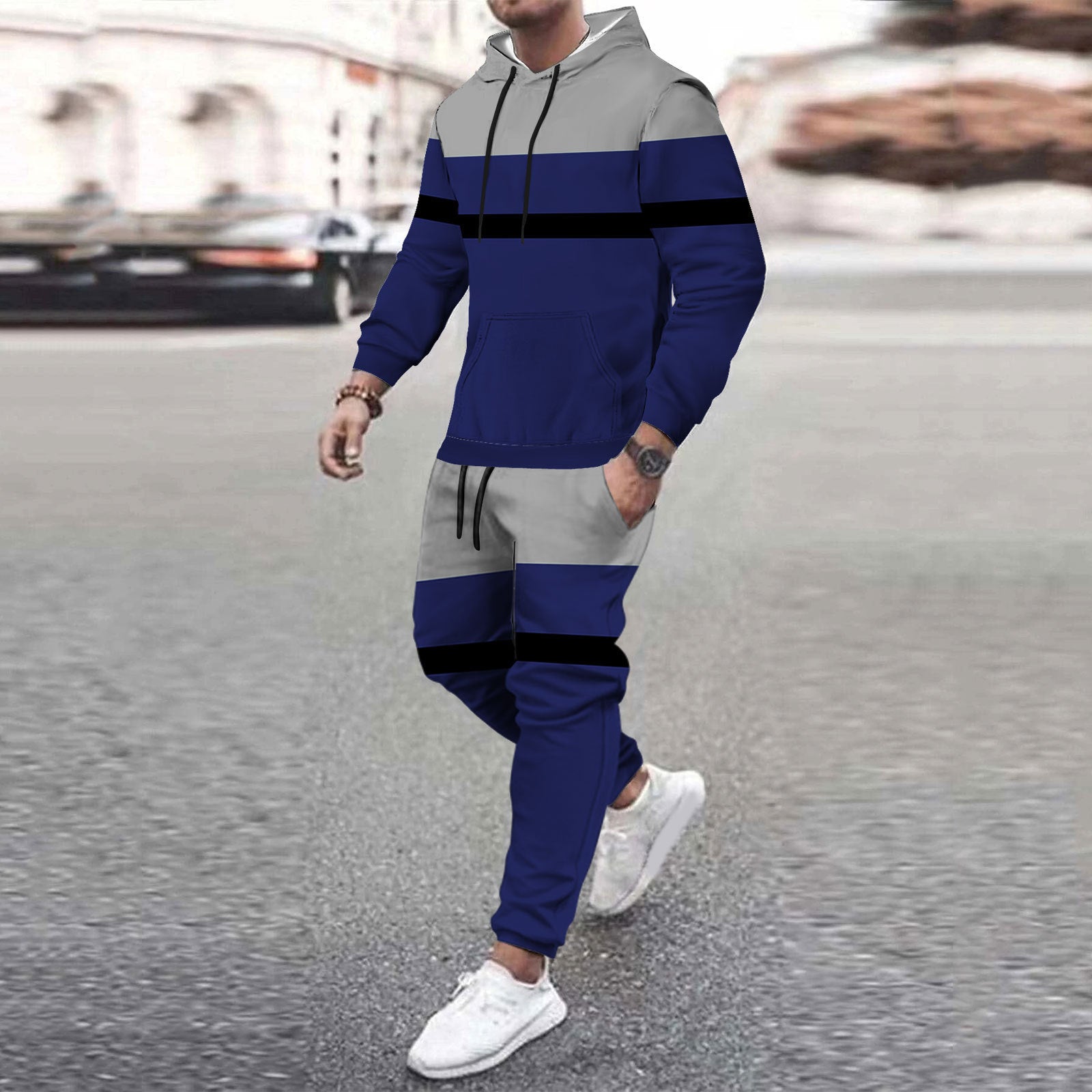 Men’s Casual Loose-fitting Hoodie Sweater - Picture Color 1 6 / M