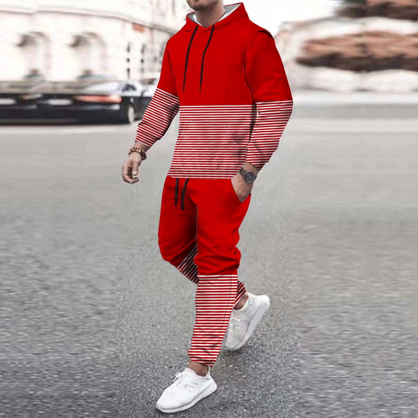 Men’s Casual Loose-fitting Hoodie Sweater - Picture Color 1 / M