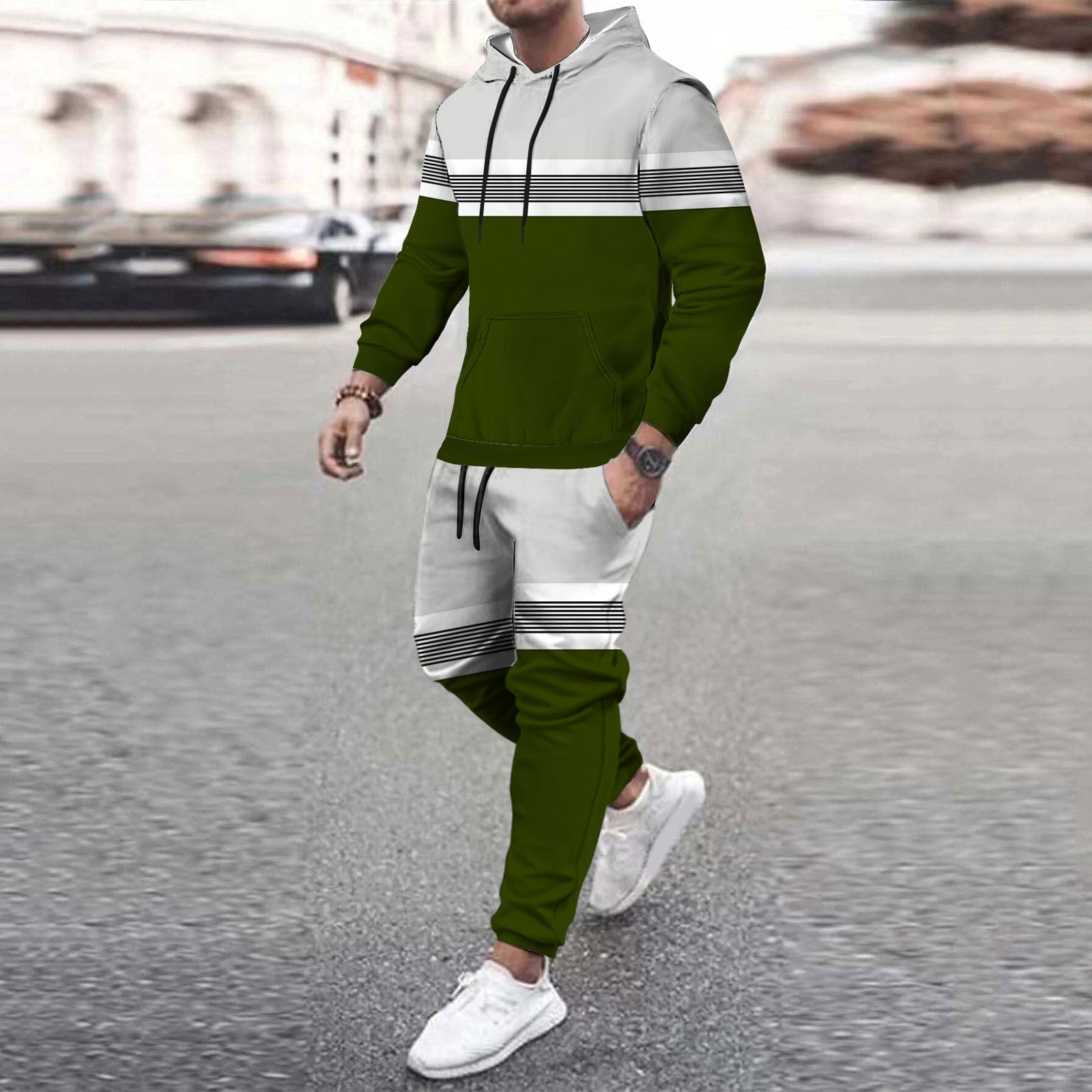 Men’s Casual Loose-fitting Hoodie Sweater - Picture Color 7 / M