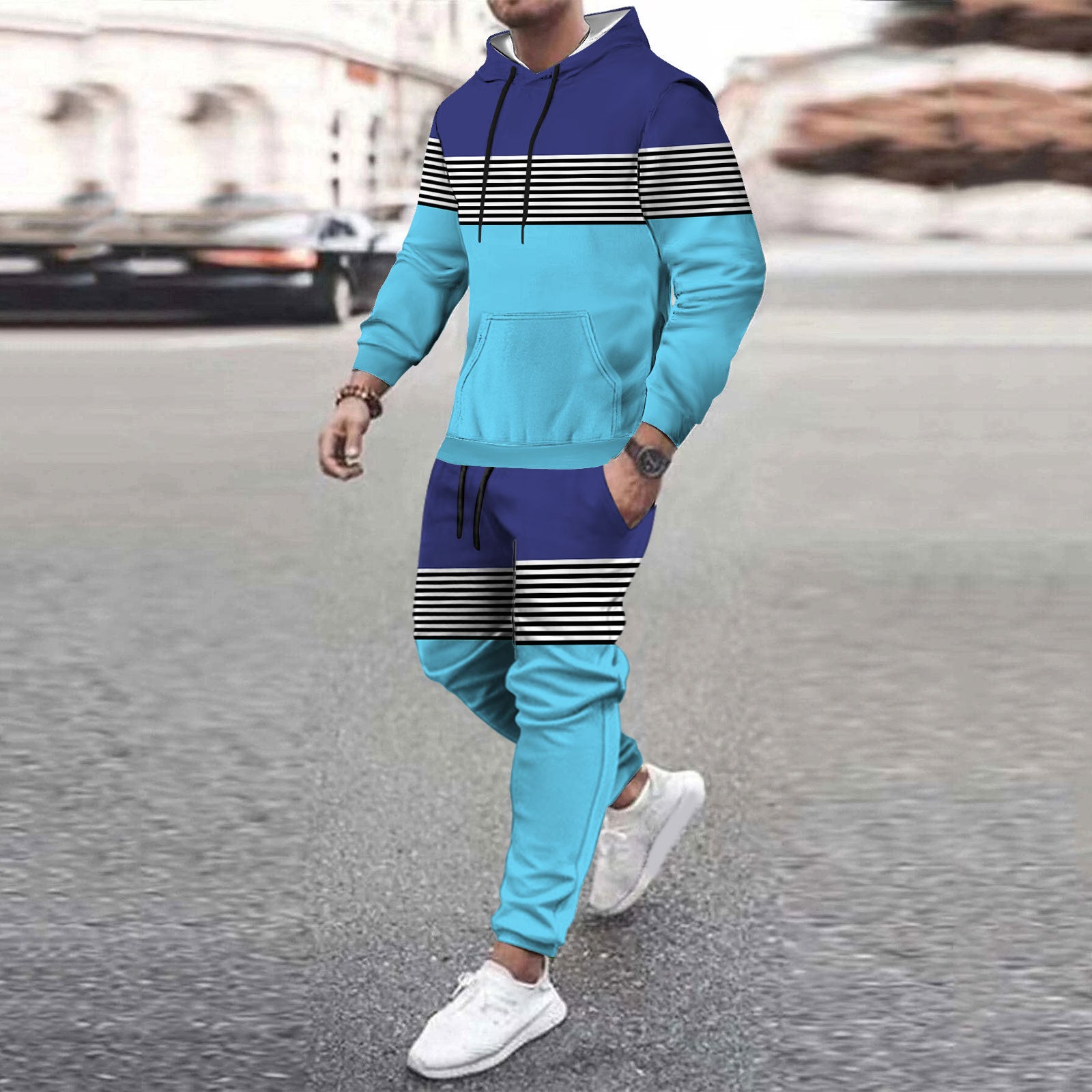 Men’s Casual Loose-fitting Hoodie Sweater - Picture Color 8 / M