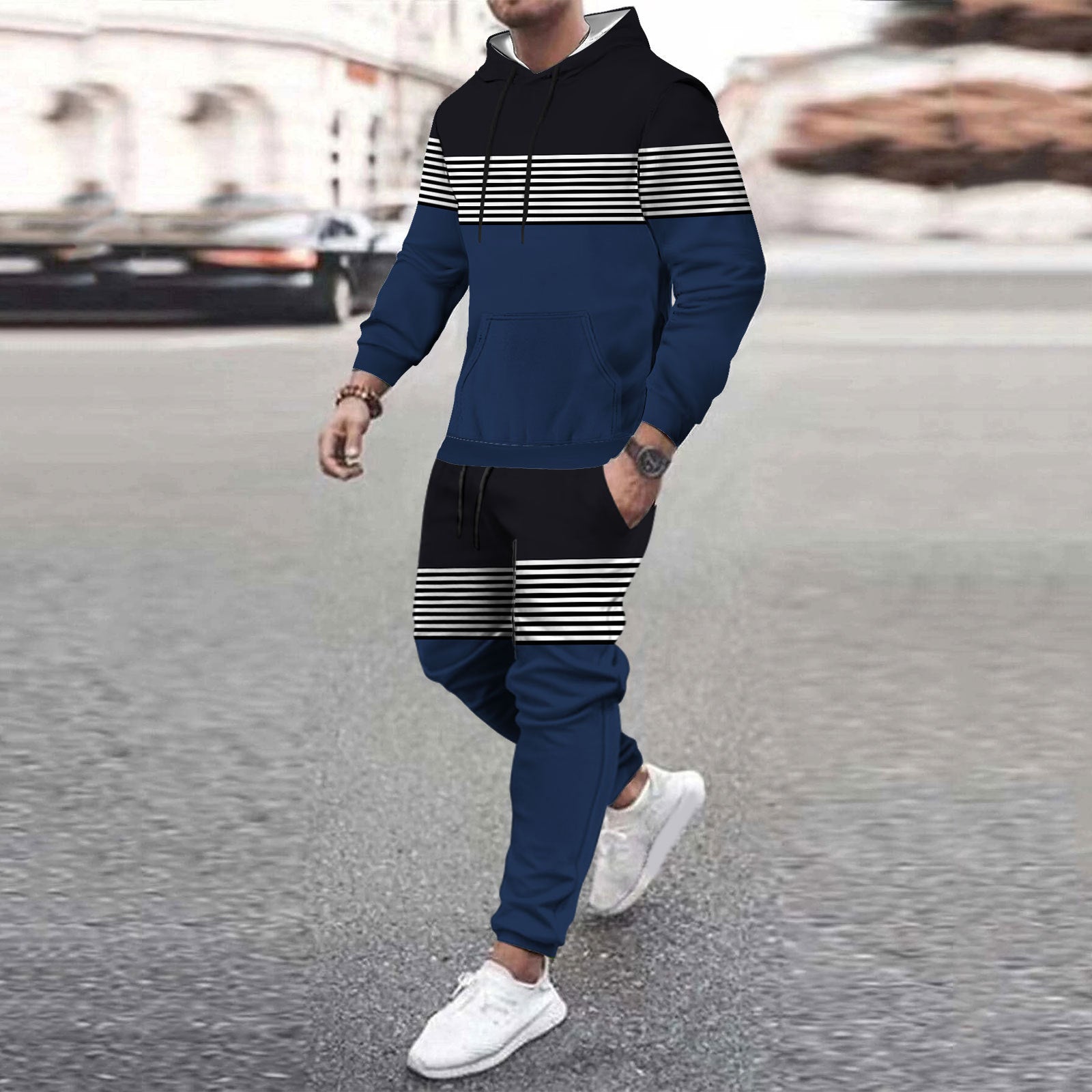 Men’s Casual Loose-fitting Hoodie Sweater - Picture Color 9 / M