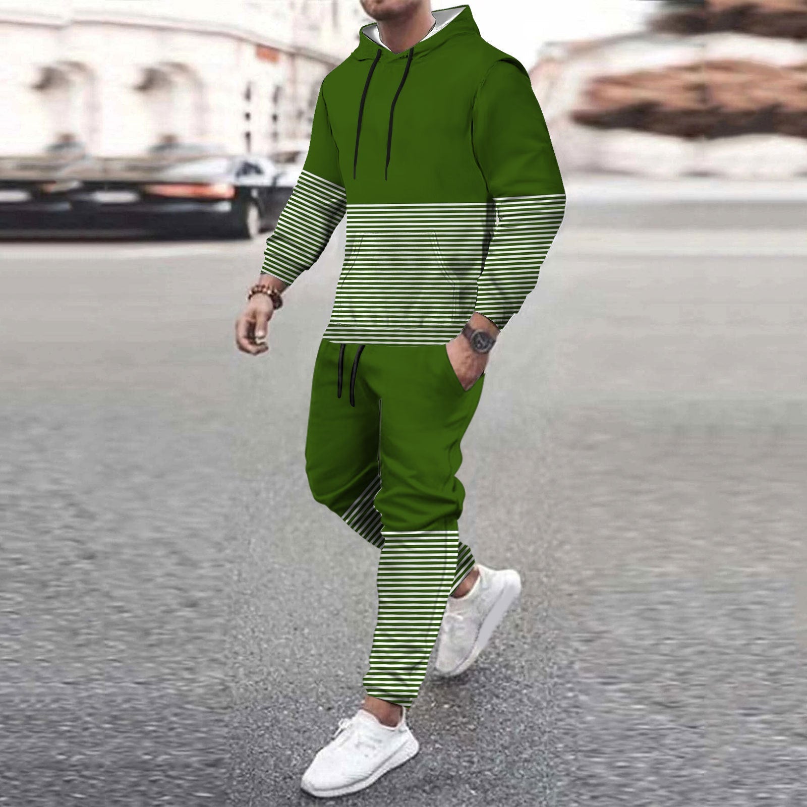 Men’s Casual Loose-fitting Hoodie Sweater - Image Color 2 / M