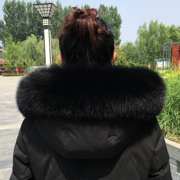 Collar Real Fur Men And Women Autumn And Winter Scarf Neck - Black