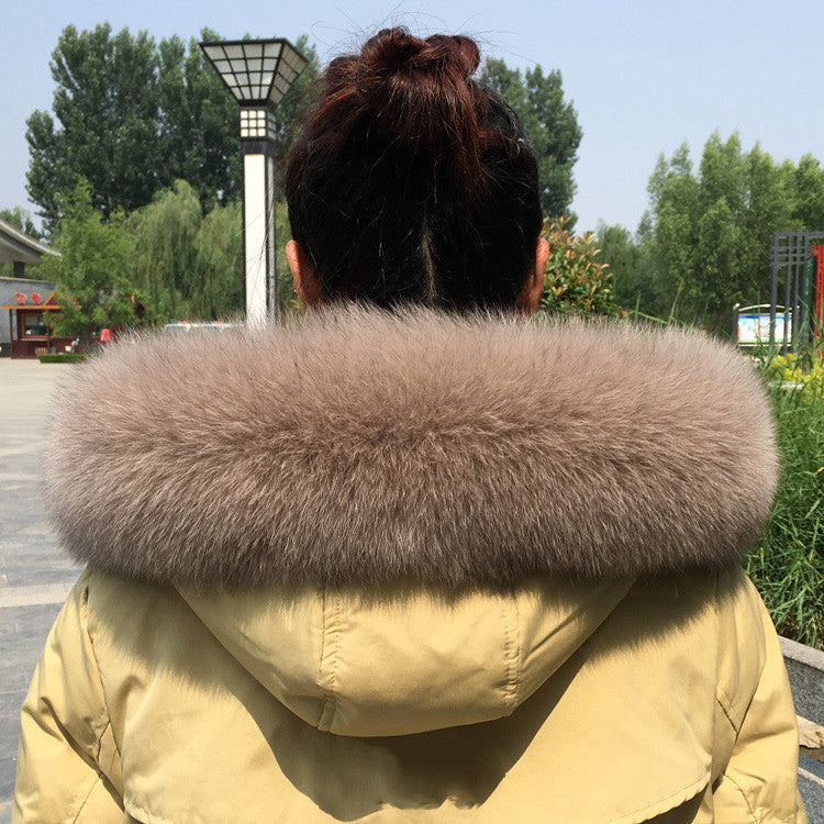 Collar Real Fur Men And Women Autumn And Winter Scarf Neck - Brown