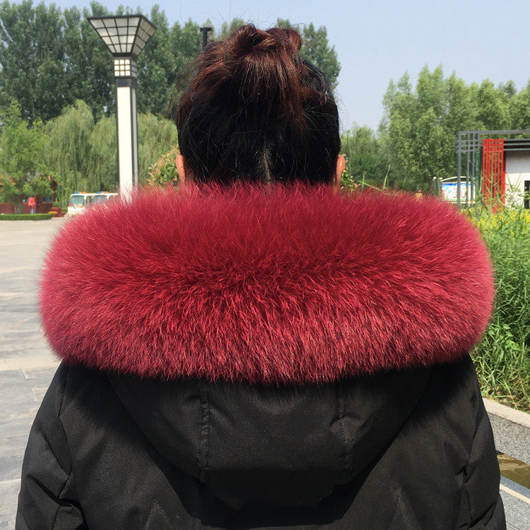 Collar Real Fur Men And Women Autumn And Winter Scarf Neck - Cherries