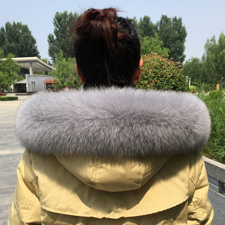 Collar Real Fur Men And Women Autumn And Winter Scarf Neck - Grey