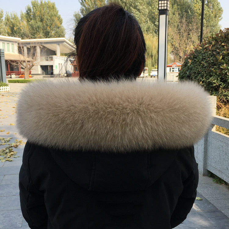 Collar Real Fur Men And Women Autumn And Winter Scarf Neck - Khaki