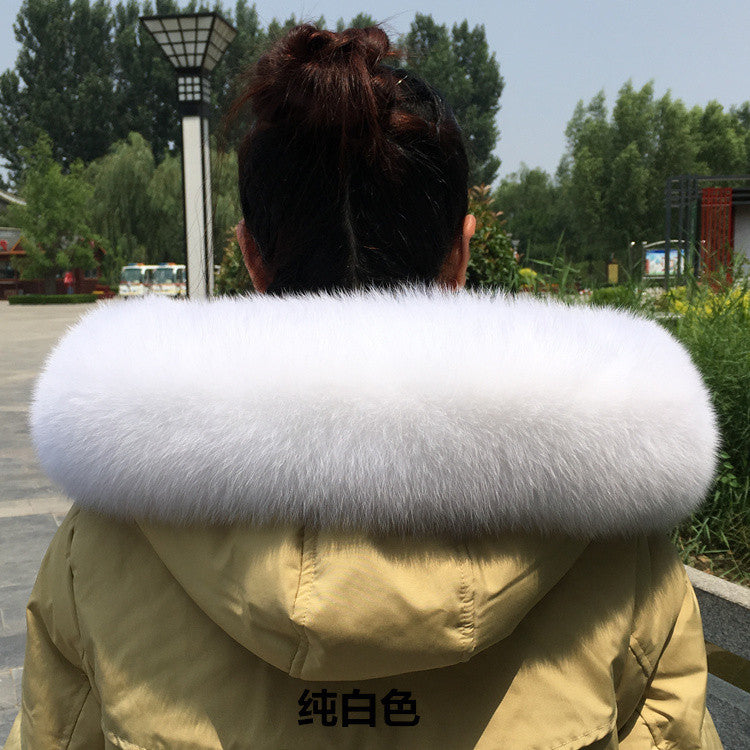Collar Real Fur Men And Women Autumn And Winter Scarf Neck - White