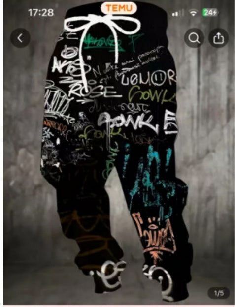 Men’s Colorful Printing Sports Casual Sweatpants - CK140360 / S