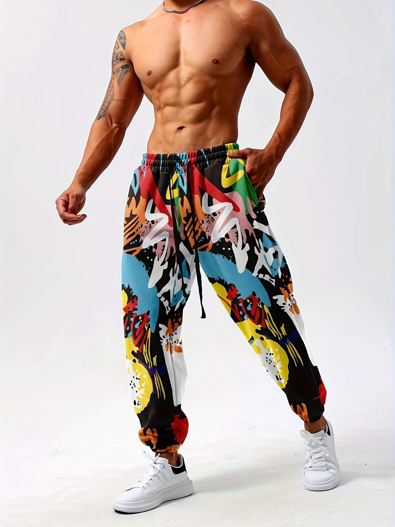 Men’s Colorful Printing Sports Casual Sweatpants - CK140350 / S