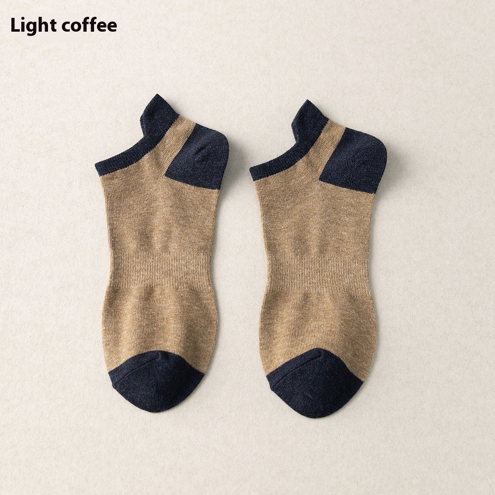 Combed Cotton Bottom Sweat-absorbing Deodorant Anti-ankle Socks Low-cut Men’s Retro Waist