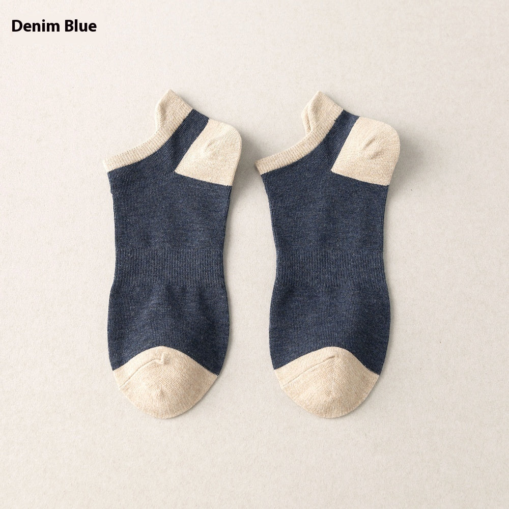 Combed Cotton Bottom Sweat-absorbing Deodorant Anti-ankle Socks Low-cut Men’s Retro Waist