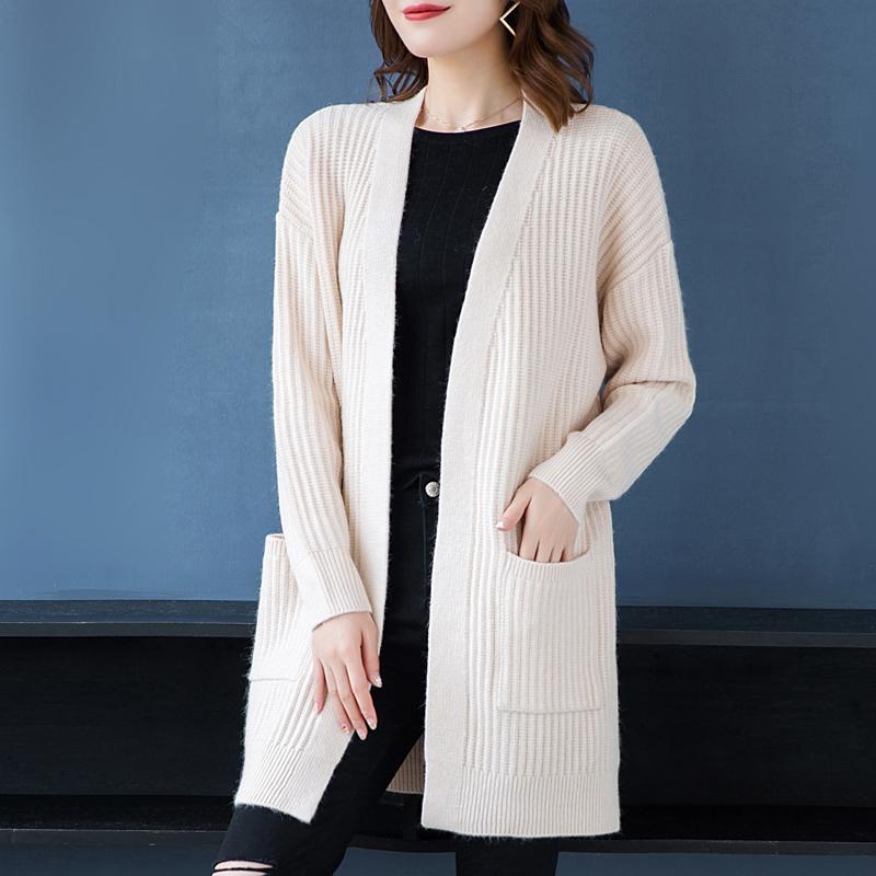 Loose Knitted Shawl Versatile Sweater Coat Women’s - Beige / M