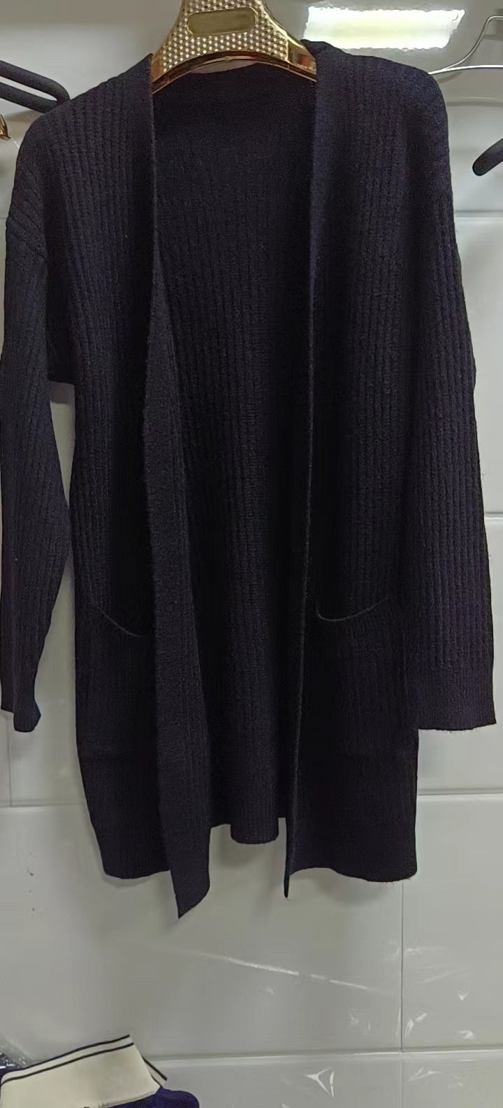 Loose Knitted Shawl Versatile Sweater Coat Women’s - Black / M
