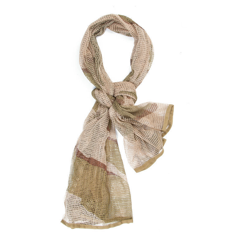 Men’s Long Camouflage Multi-purpose Camouflage Breathable Outdoor Scarf - Three Sand Color / Free Size